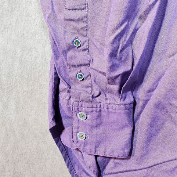 Robert Graham Shirt Mens Medium Purple Nicholson Classic Flip Cuff BOP Button Up - Picture 9 of 12
